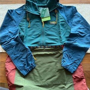 L.L. Bean Ladies Small Mountain Classic Anorak Jacket NWT - Blue/Green/Rust